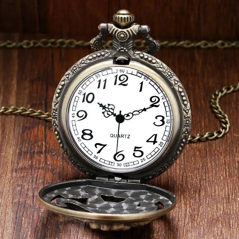 Animal Watches Tiger Pattern Pocket Watch Quarzt Necklace Pendant Boy Men Fob Watches Kids Children Gift Hollow Clock P903