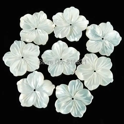 

( 10 pieces/lot ) New 16x2mm Mother of Pearl MOP Carving Natural Shell Beads Flower Pendant focal Beads Charms