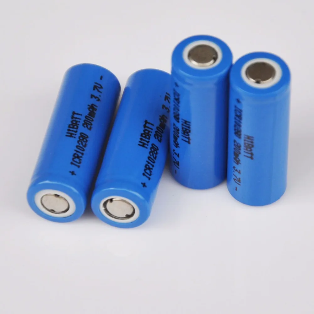 2-5PCS 3.7V 10280 lithium ion rechargeable battery li-ion cell baterias pilas 200MAH for led flashlight digital device