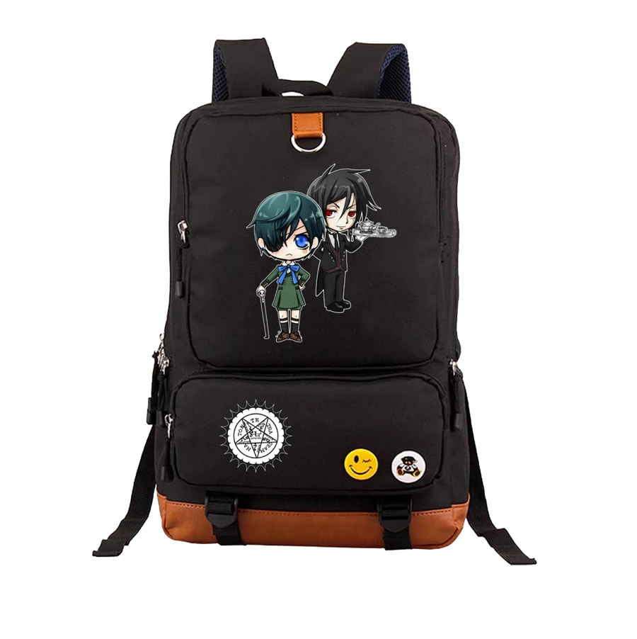 Anime Kuroshits Black Butler Ciel Sebastian Backpacks Teenage School bookBags Laptop Backpack women men Printing Travel Rucksack