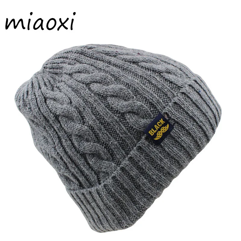 New Fashion Women Adult Wool Winter Snow Hat Caps Warm Black Hat Unisex Beanies Skullies Casual Cap For Female Knit Bonnet