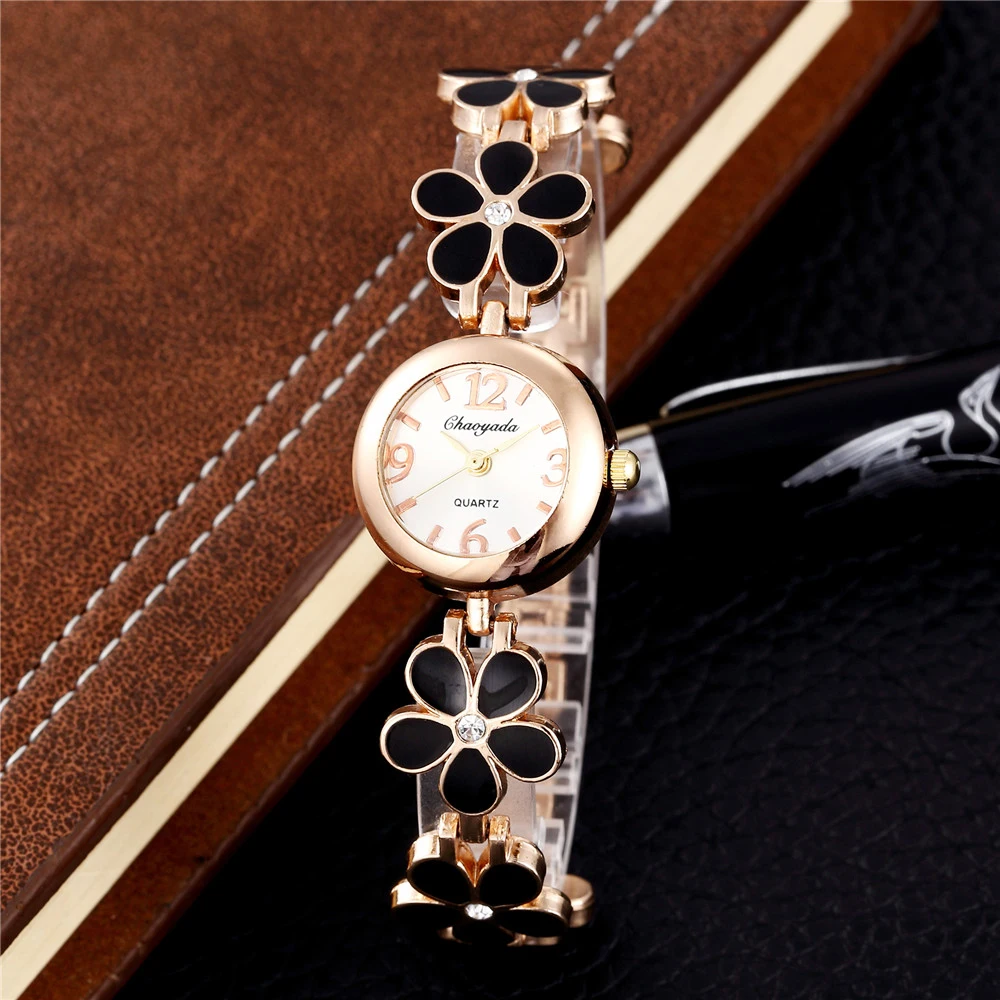 Luxury Stainless Steel Ladies Watch Flower Fashion Women Jewelry Watches Casual Rose Gold Bracelet Female Clock Relogio Feminino