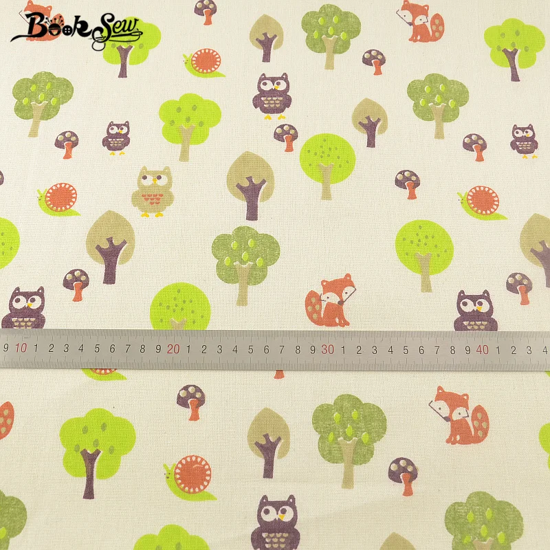 Cotton Linen Fabric Sewing Tissu Booksew Textile Animals And Forest Design For Tablecloth Pillow Bag Curtain Cushion Zakka CM