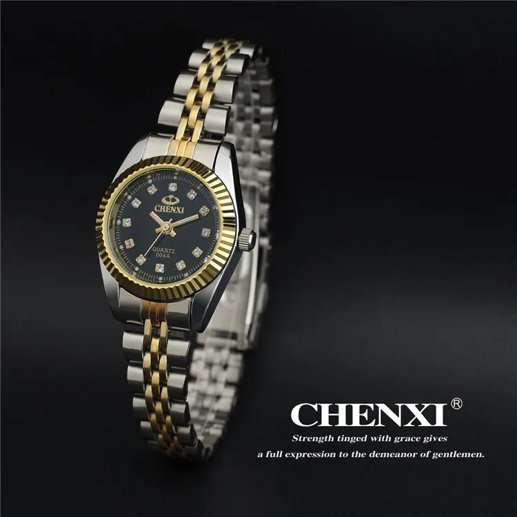 Best Couple New CHENXI Steel Band Quartz Watch for Men and Women Fashion Lovers Wristwatch Women's Dress Watch