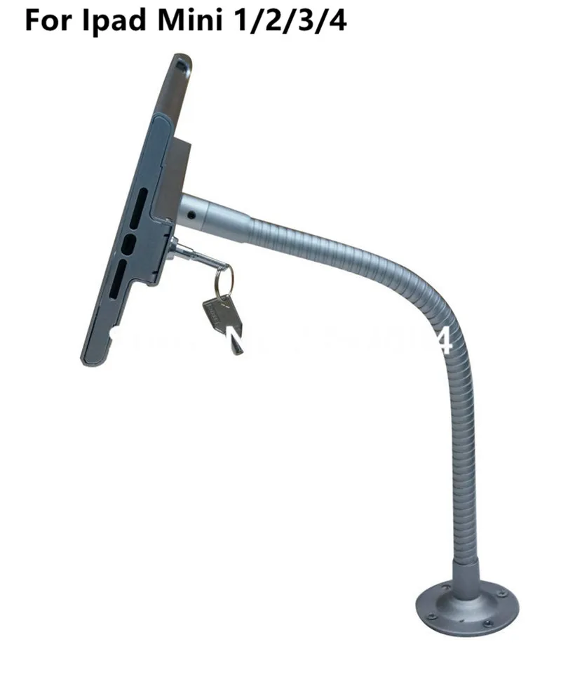 

for iPad mini 1/2/3/4 anti-theft wall mount with flexible gooseneck arm safety mounting table for menu order display