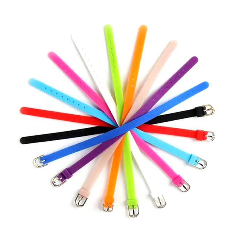 8MM Width Silicone Rubber Strap Bracelet Women Girl DIY Letter Watchband Bracelete For Jewelry Making Accessories Kid Party Gift