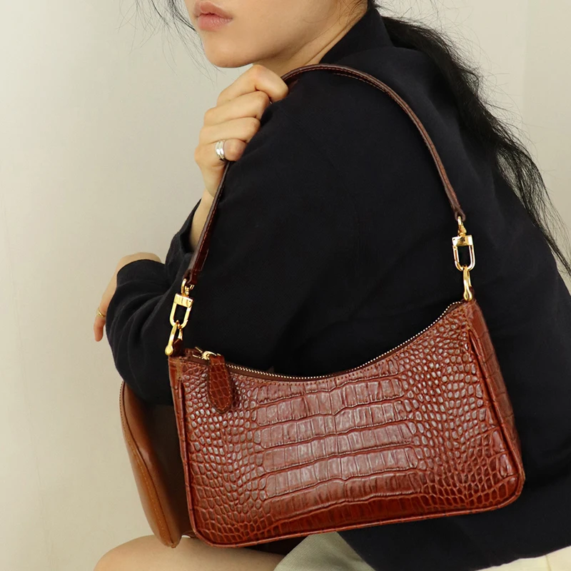 

Luxury Handbags Women Bags Designer Vintage Alligator Women's Handbags High Quality Female Shoulder Bags Girls Leather Purses