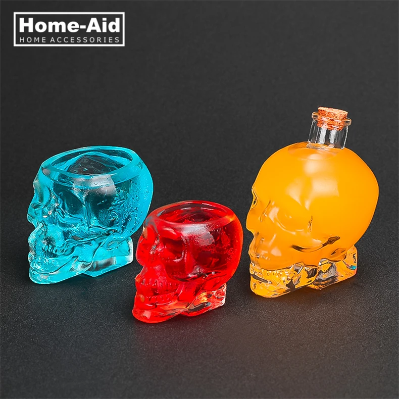 

Transparent Crystal Skull Head Shot Glass Cup For Whiskey Wine Vodka Home Drinking Ware Man Gift Cup