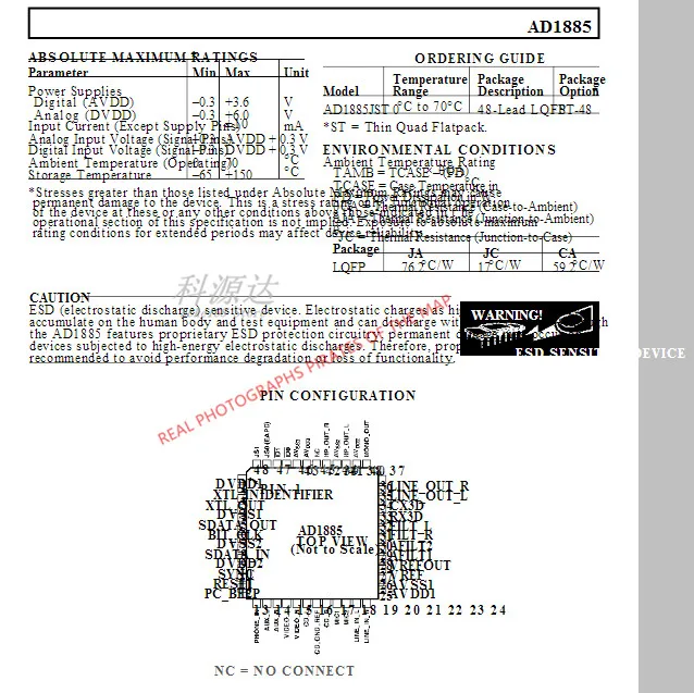 5 قطعة/الوحدة AD1885JSTZ LQFP-48 AD1885 في الأسهم