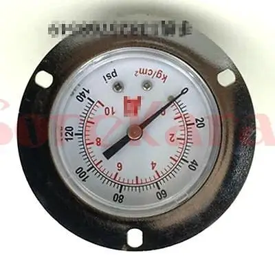 Silvery White 0-140 PSI Air Pressure Gauge 50mm Face Axial Mount With Edge G1/4\