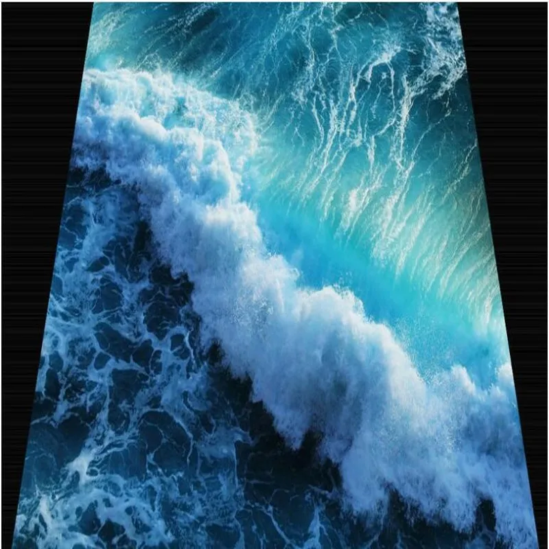 wellyu Custom large-scale mural pvc floor three-dimensional shock wave 3D thick wear-resistant background waterproof floor