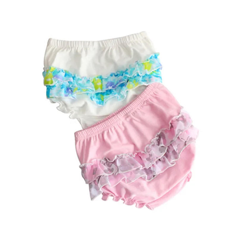 Babados rendas bebê bloomers crianças da criança meninas shorts calcinha calças de verão pp calças crianças roupas