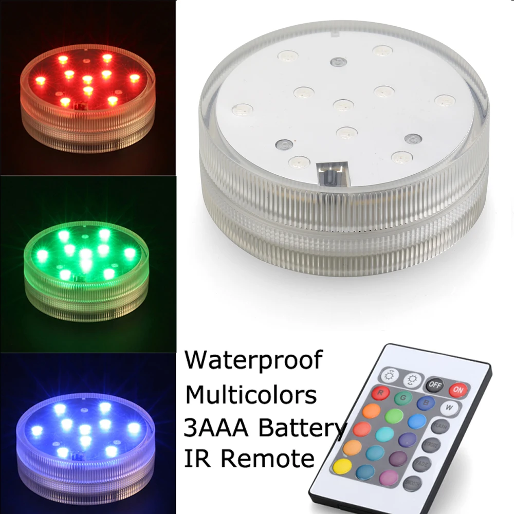 

1*2.8inch Waterproof LED submersible light mini floral lights underwater tealight for wedding party vase light home decor