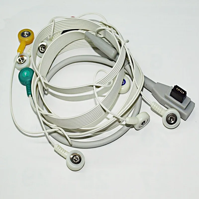 متوافق مع GE ، Melin Holter Recorder ، 10-lead holter snap cable ، IEC أو AHA.