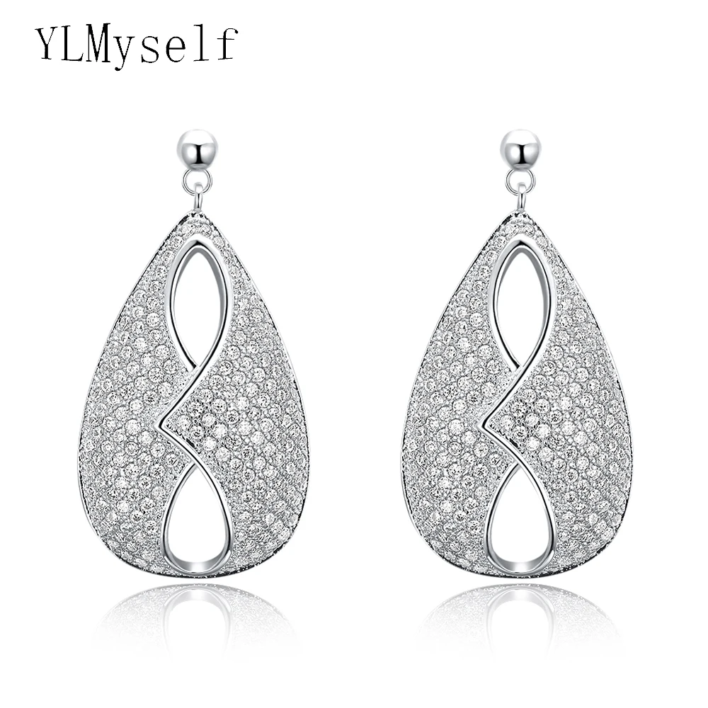 Promotion drop Earrings joyeria joias brincos de festa crystal CZ stones Party gift elegant trendy Dangle Jewelry for women