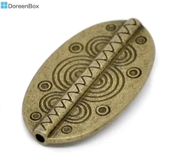 Doreen Box hot-  10 Bronze Tone Oval Spacer Beads 37x22mm (B13227)