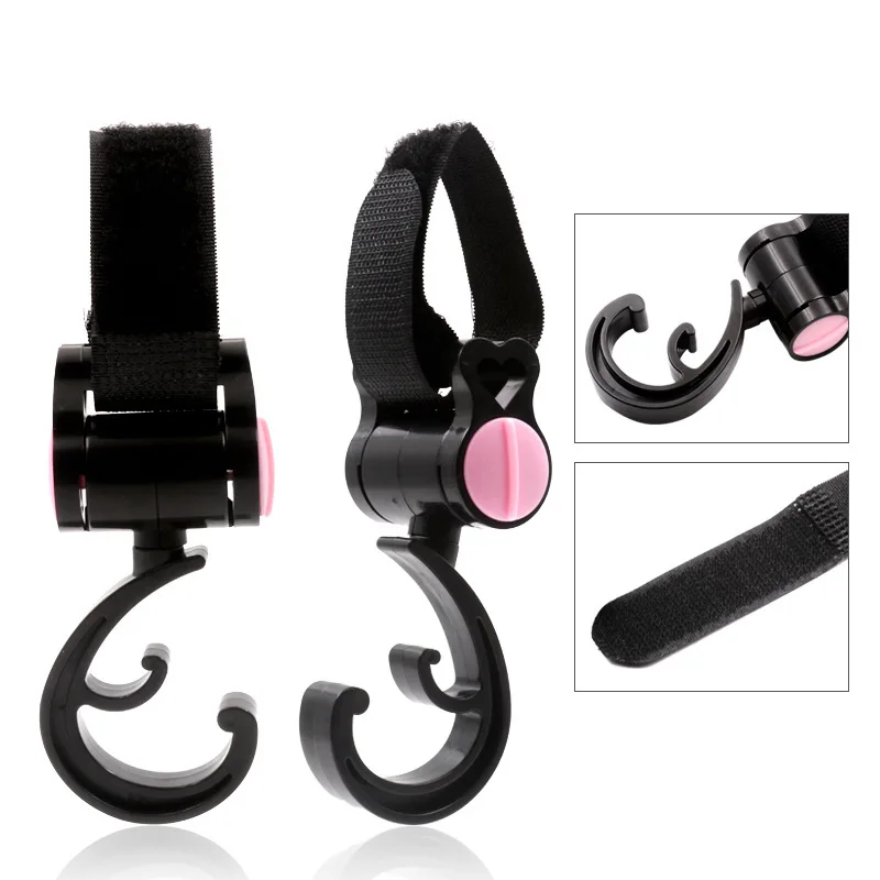 1 pc  Baby Stroller Accessories Hook Multifunction Rotate 360 Degree Cart Stroller Black High Quality Plastic Hook