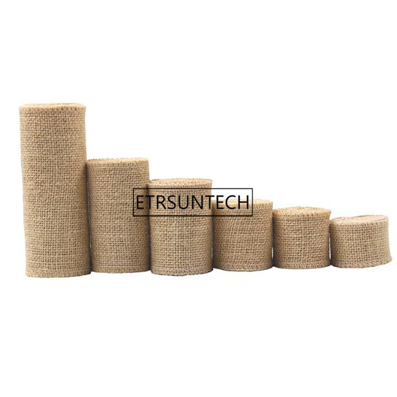 

Long Natural Jute Hessian Burlap Roll Ribbon Burlap Table Runners Wedding Party Chair Bands Vintage Home Decor