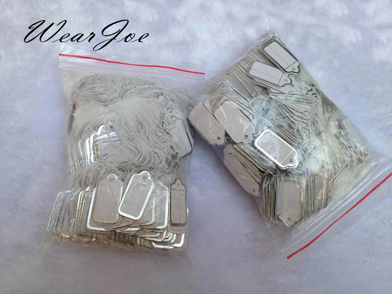 Kostenloser Versand 100 Stück Schmuck Schnur Schnur Preisschilder Benutzerdefinierter Druck Blanko Etikett Gold Silber Display Zubehör Juweliergeschäft – Detail 5