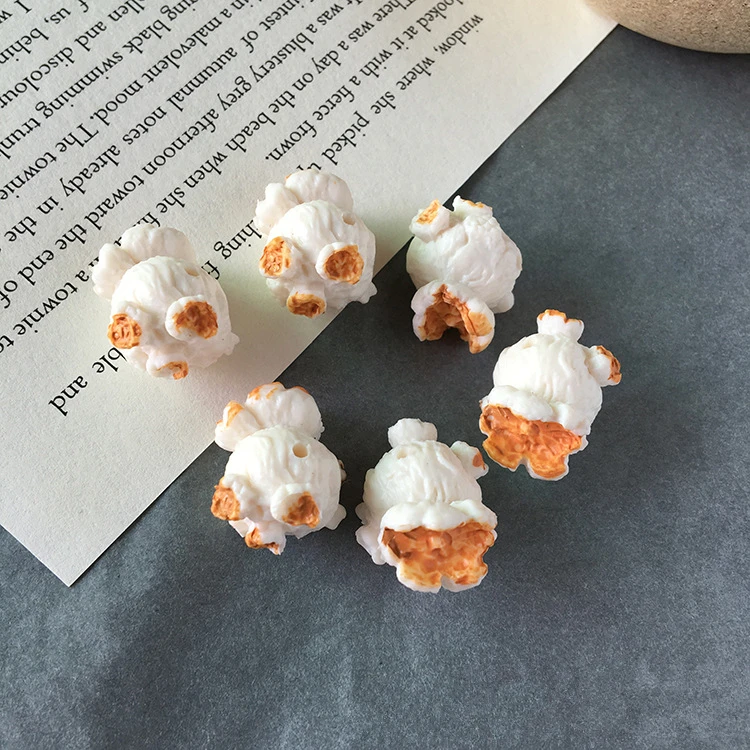 New arrived 30pcs/lot creative popcorn shape resin beads diy jewelry earring/bracelet/garment pendant accessory