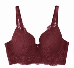 Female Brassiere Women's Bra Plus Size Push Up Bra Top Intimates Sexy Lace Underwear Back Closure Lingerie Large Size 32C-40H