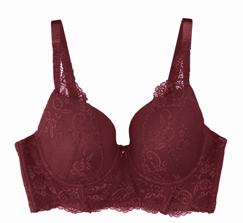 Biustonosz damski biustonosz Plus rozmiar biustonosz Push Up Top biustonosz Intimates seksowna bielizna koronkowa powrót zamknięcie bielizna duży rozmiar 32C-40H
