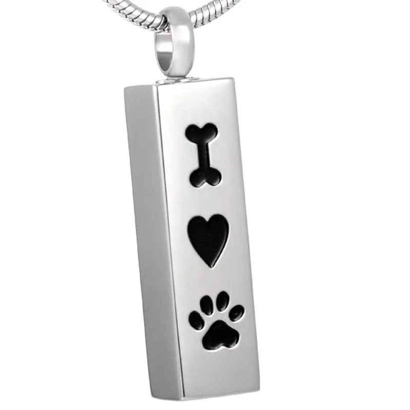 IJD8001 I Love Dog memorial Urn 316L Stainless Steel Pet Memorial jewelry cremation ashes pendant