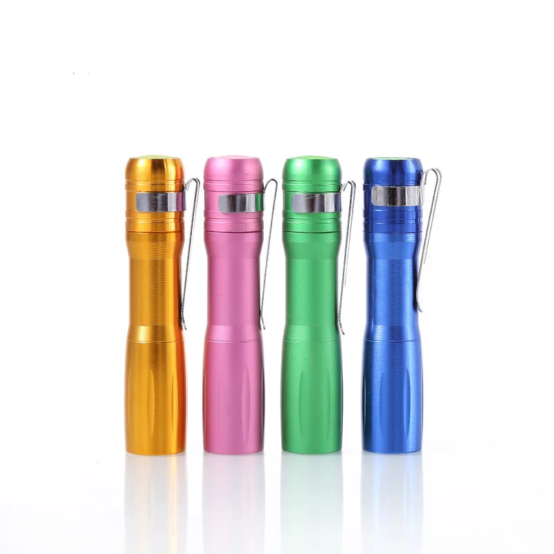 Mini LED Torch Aluminium alloy shell Led Flashlight lamp light mini Torch Light 1 Mode for AAA Battery four colors free shipping