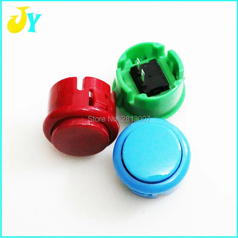 30mm Arcade Push Buttons Round Button Arcade Switch For Arcade Cabinet DIY kit arcade joystick console parts 30pcs