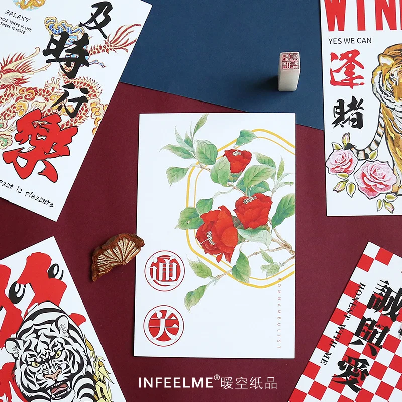 30 Sheets/Set Retro Attitude Life Postcards Cartoon Greeting Card Business Gift Card Message Card