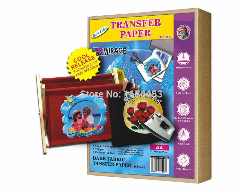 20pcs A4 Size Copy Paper Heat Press Iron On Inkjet T Shirt Heat Transfer Paper For Dark Fabric Cloth