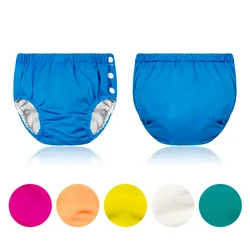 Baby Diapers Washable Reusable Children Swim Nappies Grid/ Cotton Cloth Diaper Elastic Baby Cloth Nappy Swimming Pool Pants