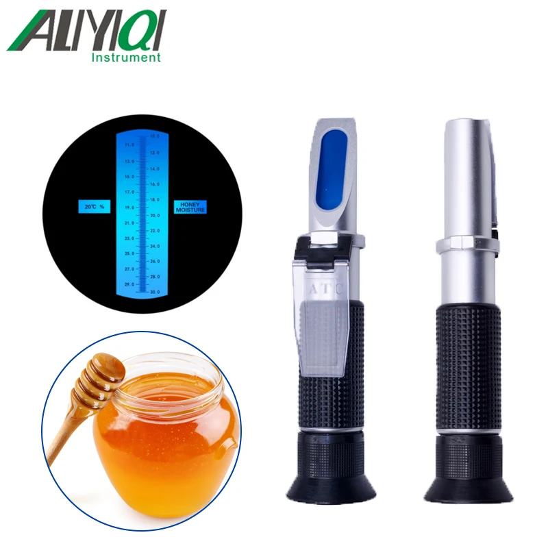 

Hand Held Honey Moisture Refractometer Brix 58-90% Honey Refractometer Minimum Division Brix 1% Refractometer ATC