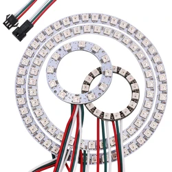 Adresowalny WS2812B pikseli pierścień 1 8 12 16 24 32 40 48 60 93 241 diody LED WS2812 SK6812 5050 RGB LED pierścień WS2811 ic zbudowany-w RGB DC5V