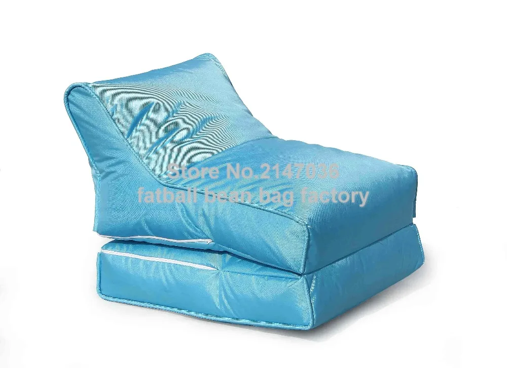 Blue portable bean bag chair, folding outdoor beanbag hammock, Good quality bean furniture sofas set - waterproof