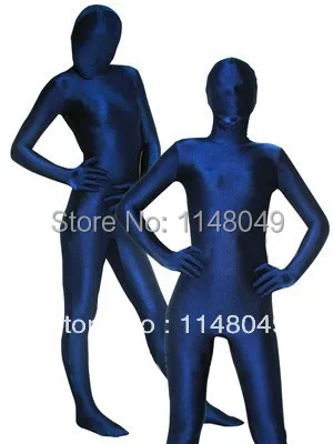 Freeshipping Deep Blue Fullbody Spandex Zentai Suit Fullbody Tight Catsuit