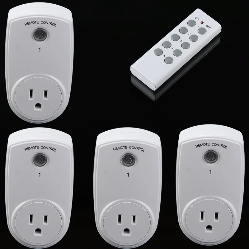 4-5pcs Wireless Remote Control Home House Power Outlet Light Switch Socket +1 Remote EU US UK Connector Plug Smart Socket