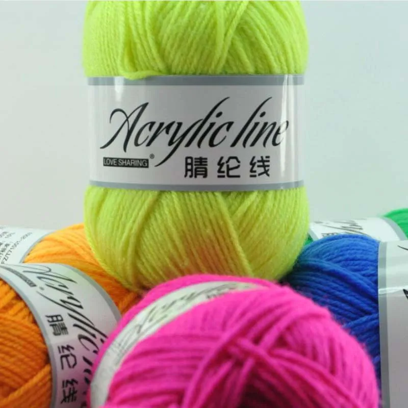 1pc=50g Soft Eco-friendly Fiber Cashmere Worsted Wool Yarns for Kids Dyed Doll Acrylic Sweater Beautiful Baby Yarn For Knitting