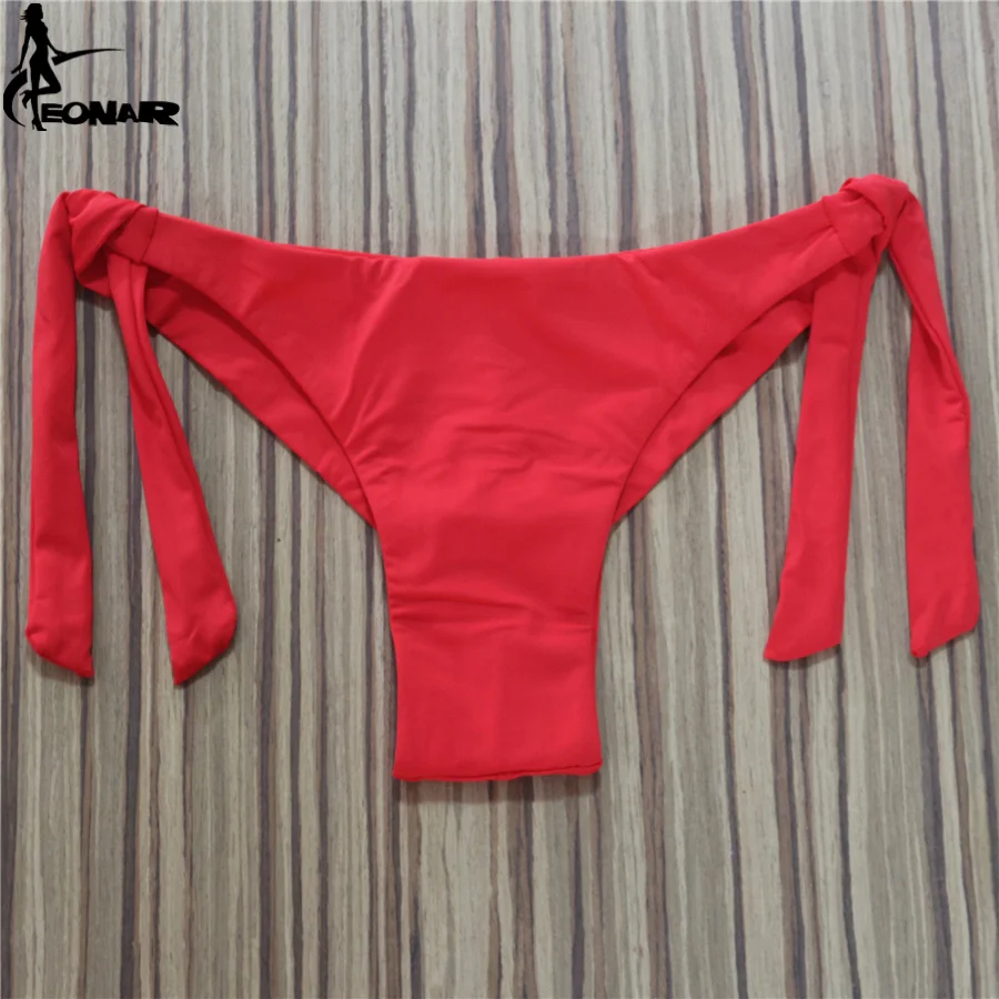 Sexy sólido tanga biquíni corte brasileiro banho feminino inferior ajustável briefs maiô calcinha roupa interior tanga maiô