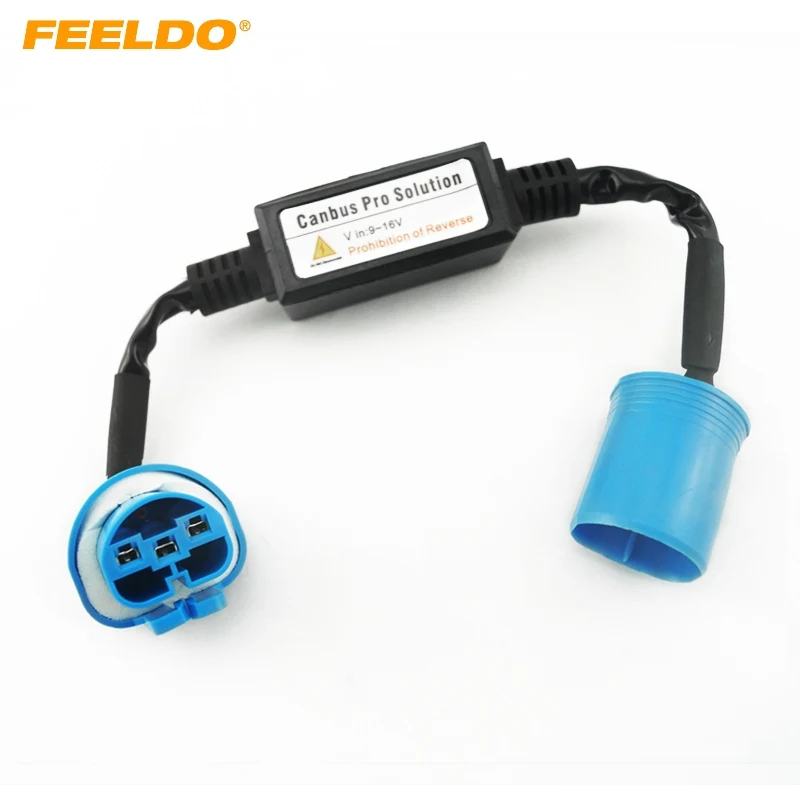 

FEELDO 2Pcs Car HID Xenon Warning Canceller Error Free Decoder for All 9004 9007 High Low Beam HID Xenon Headlight