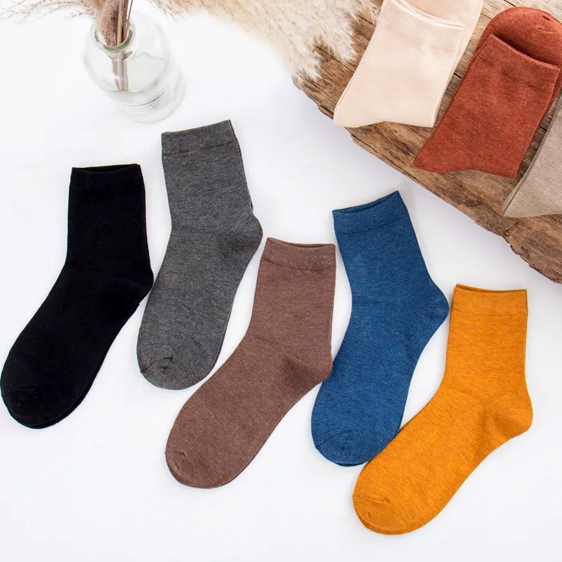 Calcetines de algodón de fibra de bambú para hombre, ropa de alta calidad, coloridos, a la moda, para negocios, 10 pares por lote