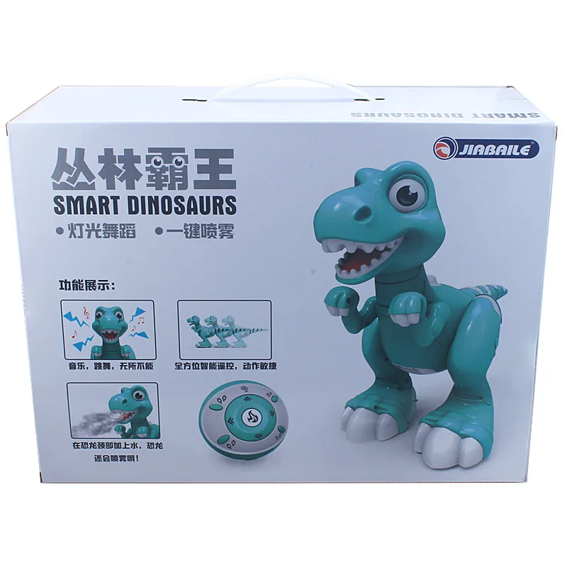 Novo inteligente elétrico spray andando dinossauro brinquedo 908b animatronic simulação de controle remoto jurássico rc dinossauro robô