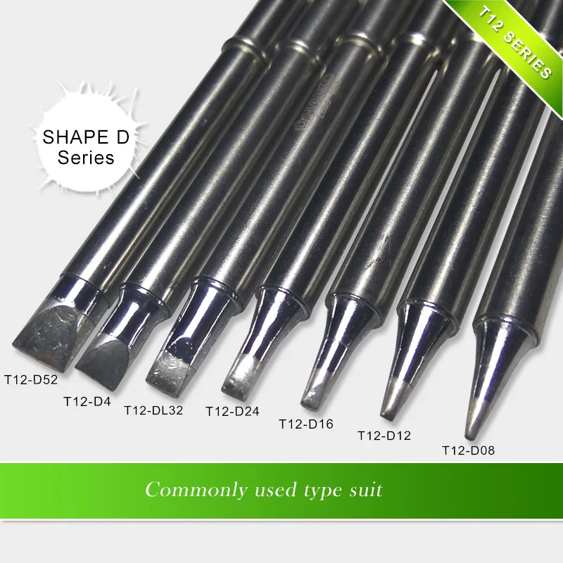 SHAPE D series T12-D52 D4 T12-DL32 D24 D16 T12-D12 D08 T12 Series Iron Tip For FX951 STC AND STM32 OLED Soldering