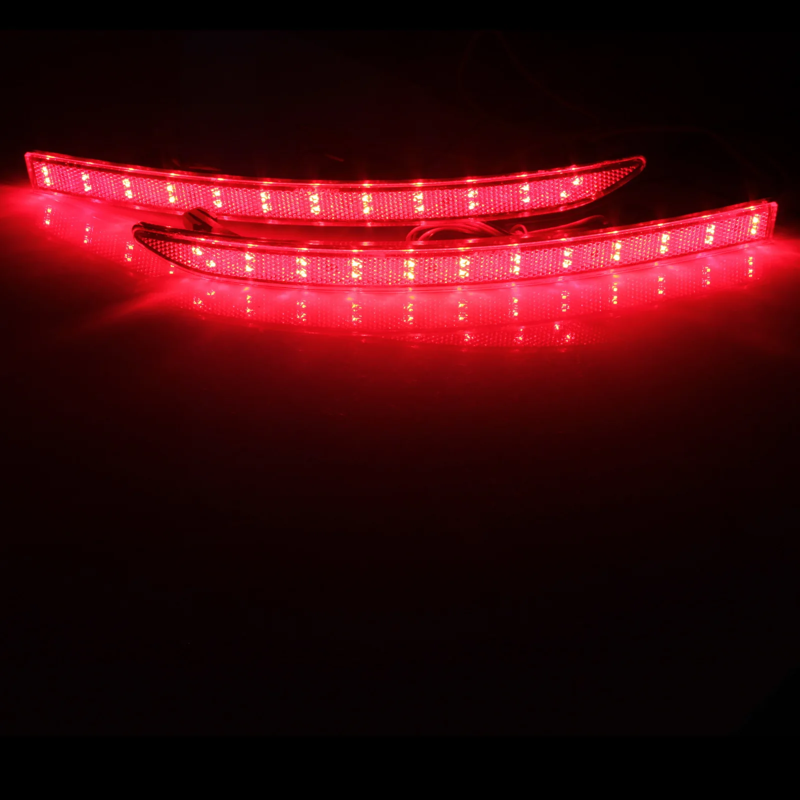 Angrong 2x vermelho 24 smd led refletor de para-choque traseiro lâmpada de luz de freio traseira para vw tiguan 5n 08-15