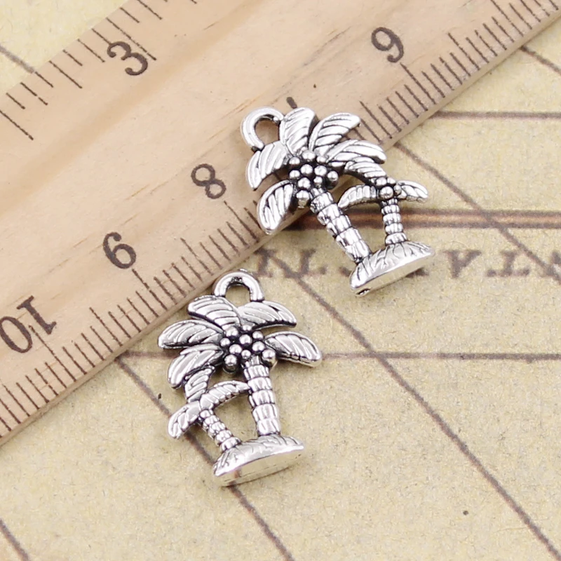 20pcs Charms Palm Tree Coconut 18x13mm Tibetan Silver Color Pendants Antique Jewelry Making DIY Handmade Craft