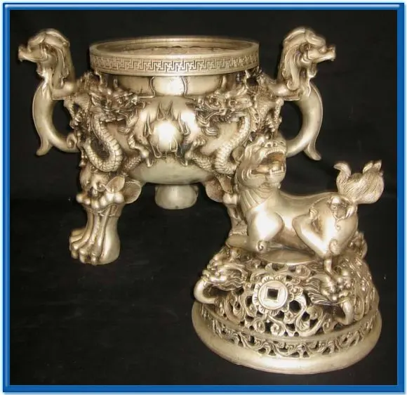 Collectable Ming Dynasty (xuan de1426-1438)Brass Dragon Incense Stove\Censer,Decoration,Free Shipping