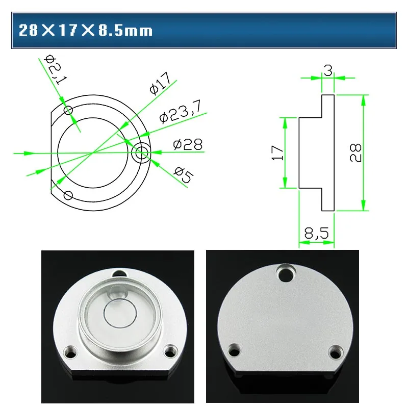 Multi Specification Flange Semicircle Abnormity Spirit Level Bubble for Total Station 1Piece