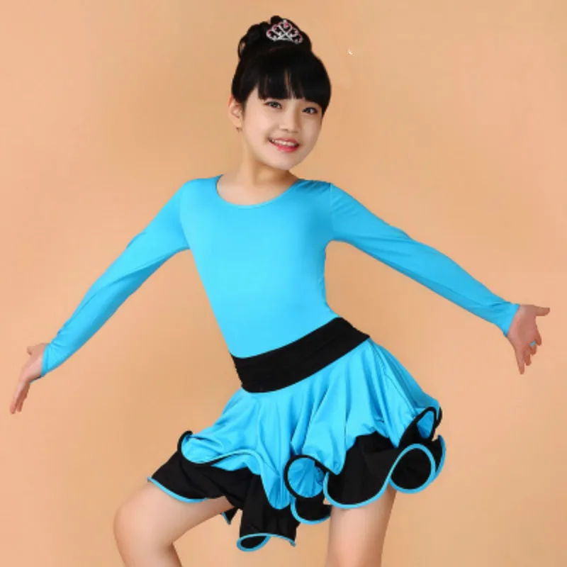 นักเรียนเด็กละติน Dancewear การแข่งขันเต้นรำเสื้อผ้าสาวเต้นรำเครื่องแต่งกายเด็กละตินเต้นรำบัลเล่ต์ชุดสำหรับ GirlsTB