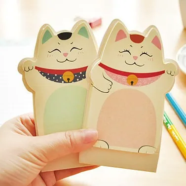 Kwaii fortune Cat memo pad Table notes stationery office supplies School supplies creative notebooks writing pads