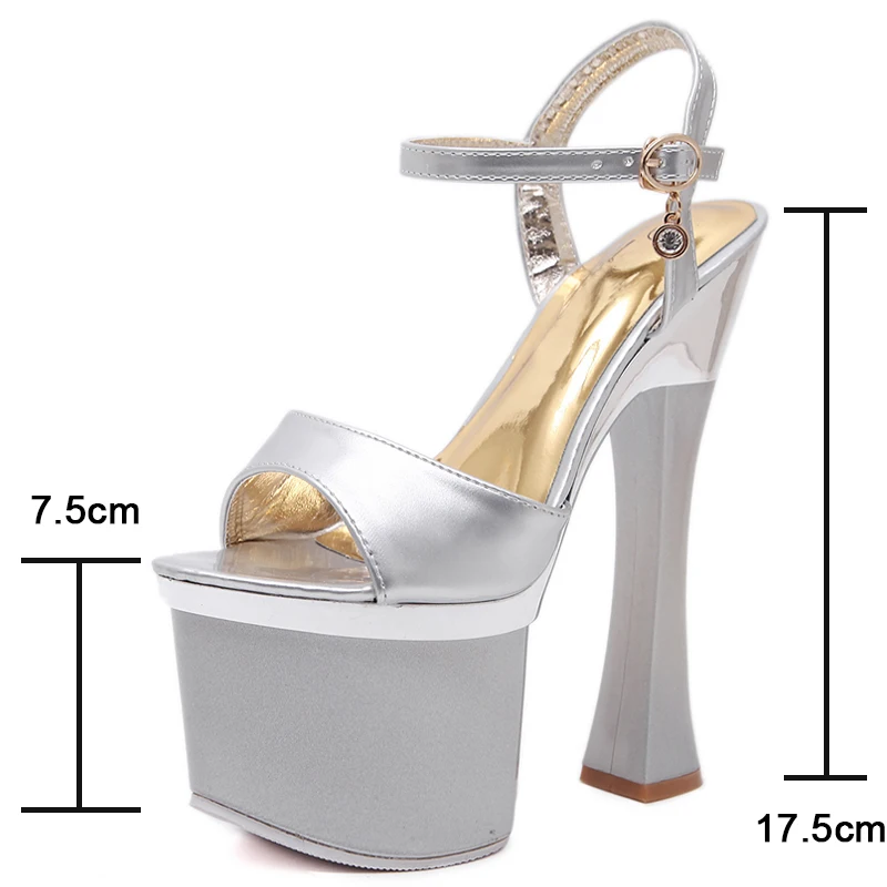 JOYHOPY Summer Sexy Supper High Heels Women Sandals Fashion Ankle Strap Platform Shoes Party Nightclub Thick Heel Shoes WS1678